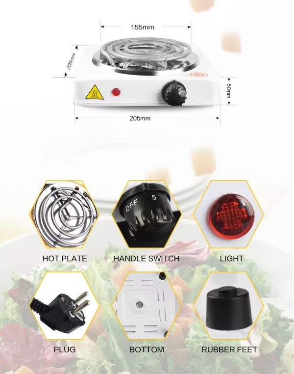 🔥 Electric Stove for Cooking – Fast-Heating Hot Plate with Metal Body (Random Color)