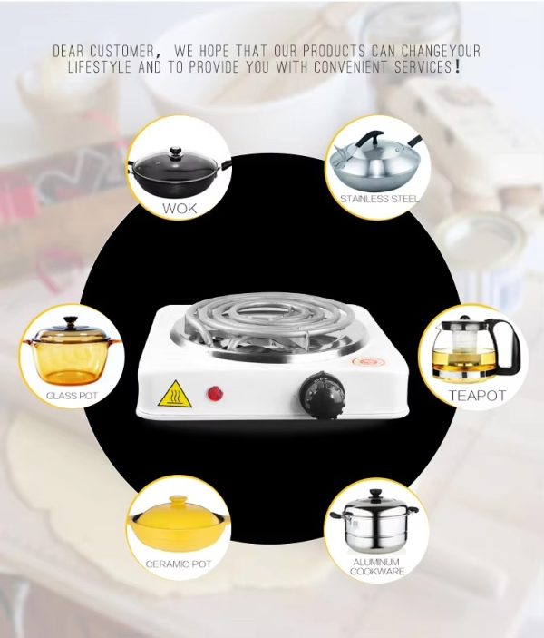 🔥 Electric Stove for Cooking – Fast-Heating Hot Plate with Metal Body (Random Color)