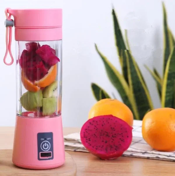 Portable Juicer Blender Cup – 380ml Mini Cordless USB Rechargeable Fruit & Vegetable Mixer – Crushed Ice & Smoothie Maker for Home, Travel & Outdoor Use – Random Color