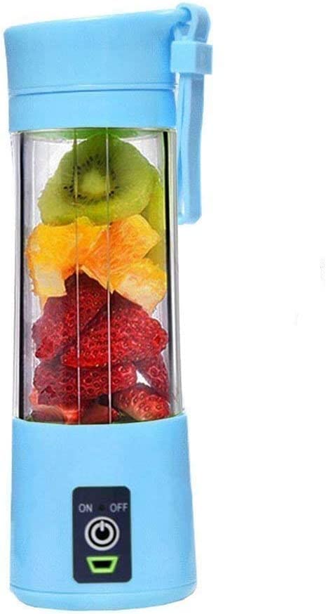 Portable Juicer Blender Cup – 380ml Mini Cordless USB Rechargeable Fruit & Vegetable Mixer – Crushed Ice & Smoothie Maker for Home, Travel & Outdoor Use – Random Color