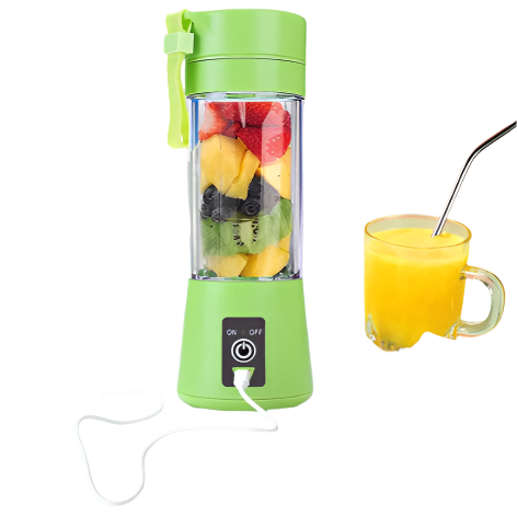Portable Juicer Blender Cup – 380ml Mini Cordless USB Rechargeable Fruit & Vegetable Mixer – Crushed Ice & Smoothie Maker for Home, Travel & Outdoor Use – Random Color