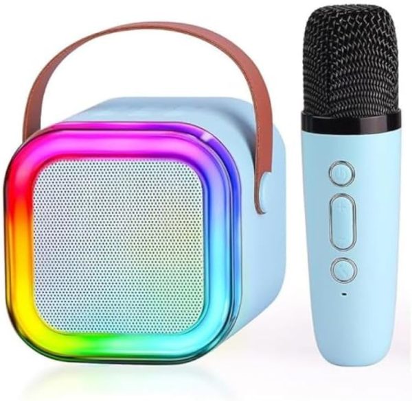 🎤 K12 Wireless Audio Microphone Bluetooth Karaoke Speaker – Portable Stereo Sound System with Dual Mics (Random Color)