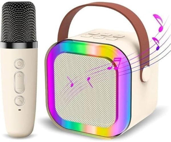 🎤 K12 Wireless Audio Microphone Bluetooth Karaoke Speaker – Portable Stereo Sound System with Dual Mics (Random Color)