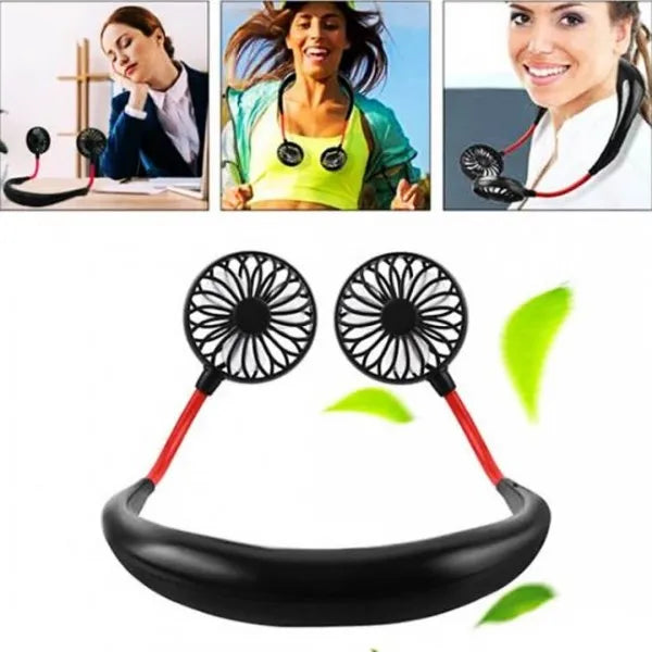 Neck Fan – Hands-Free Wearable Mini Sports Fan with 3-Speed Adjustment – Rechargeable Hanging Personal Cooling Fan for Outdoor & Indoor Use – Random Color