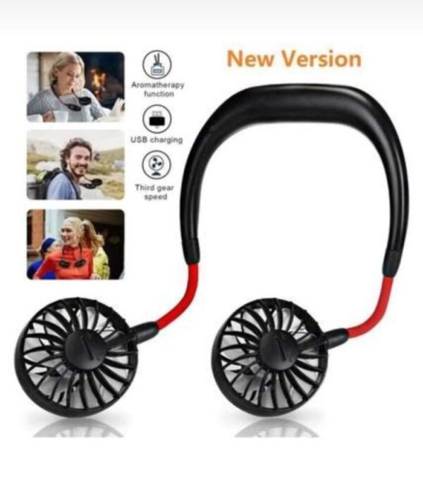 Neck Fan – Hands-Free Wearable Mini Sports Fan with 3-Speed Adjustment – Rechargeable Hanging Personal Cooling Fan for Outdoor & Indoor Use – Random Color