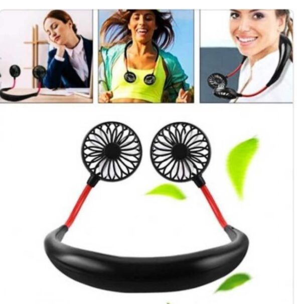 Neck Fan – Hands-Free Wearable Mini Sports Fan with 3-Speed Adjustment – Rechargeable Hanging Personal Cooling Fan for Outdoor & Indoor Use – Random Color