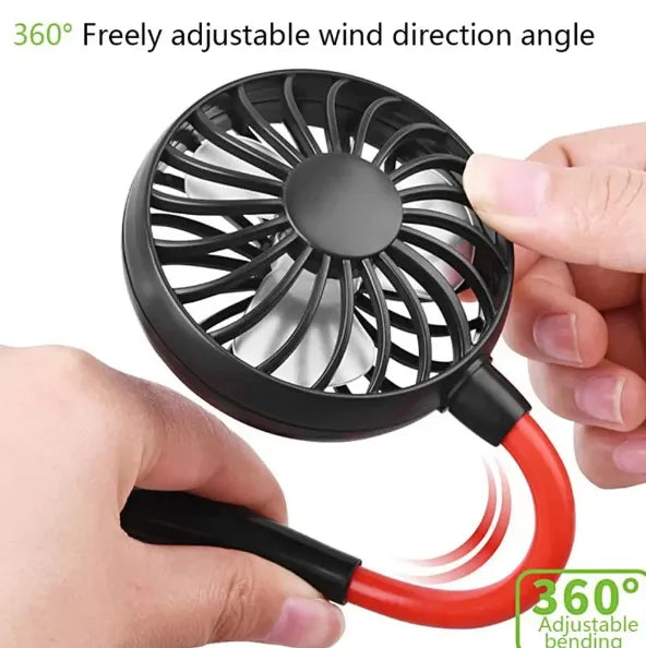Neck Fan – Hands-Free Wearable Mini Sports Fan with 3-Speed Adjustment – Rechargeable Hanging Personal Cooling Fan for Outdoor & Indoor Use – Random Color