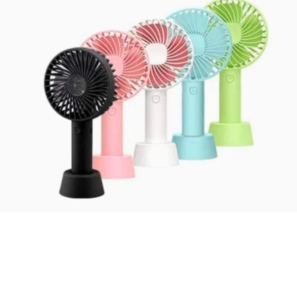 Portable USB Rechargeable Handheld Mini Fan – 3-Speed Strong Wind Electric Cooling Fan for Travel, Office & Outdoor Use – Compact & Lightweight – Random Color