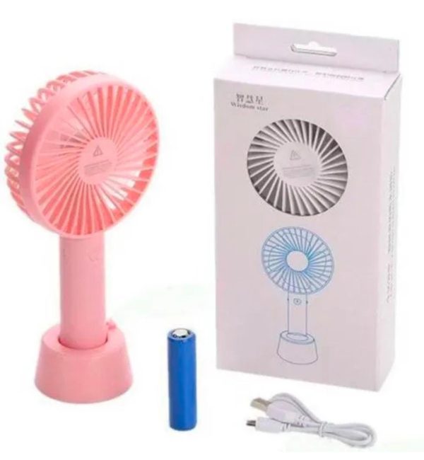 Portable USB Rechargeable Handheld Mini Fan – 3-Speed Strong Wind Electric Cooling Fan for Travel, Office & Outdoor Use – Compact & Lightweight – Random Color