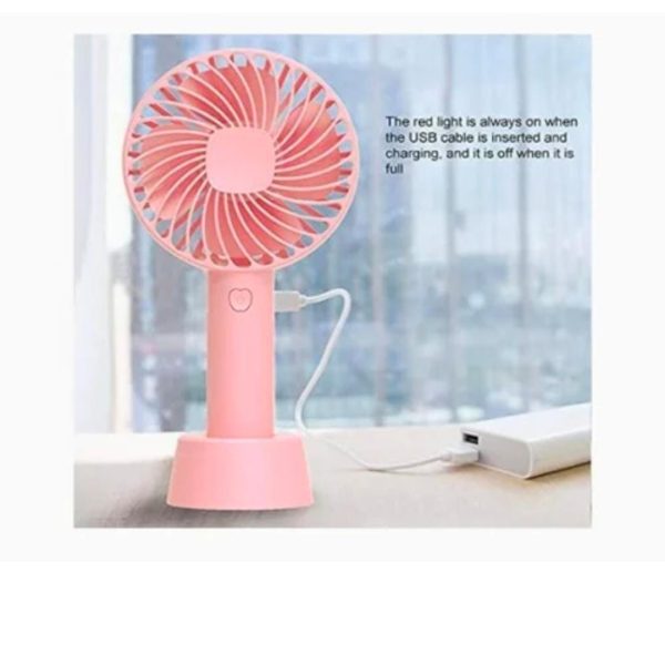 Portable USB Rechargeable Handheld Mini Fan – 3-Speed Strong Wind Electric Cooling Fan for Travel, Office & Outdoor Use – Compact & Lightweight – Random Color