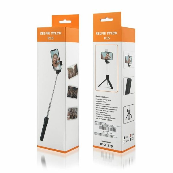📸 R1s Selfie Stick Tripod with Bluetooth Remote & Built-in Light – 3-in-1 Wireless Selfie Stick Compatible with All Smartphones