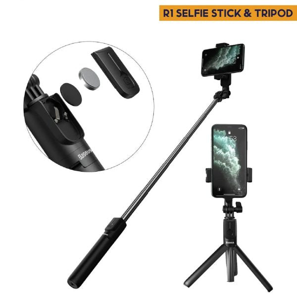 📸 R1s Selfie Stick Tripod with Bluetooth Remote & Built-in Light – 3-in-1 Wireless Selfie Stick Compatible with All Smartphones
