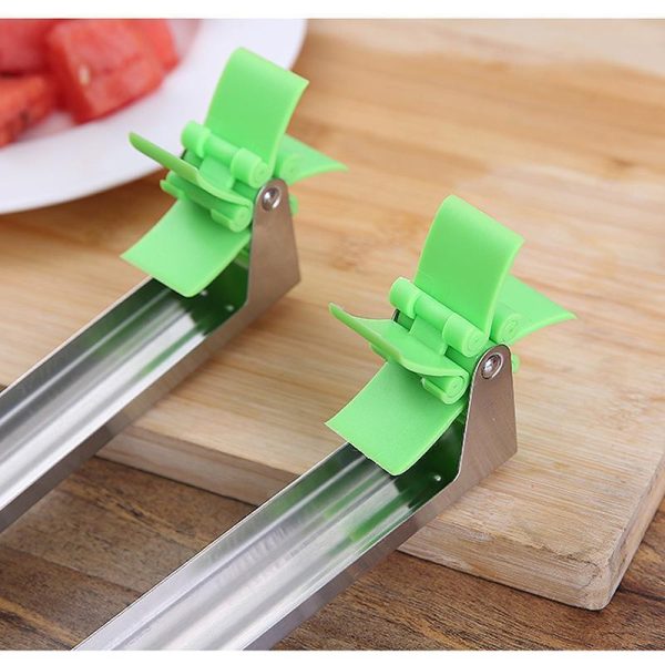 ๐ Windmill Watermelon Cube Cutter โ ๐ Stainless Steel Watermelon Slicer with Cutting Wheel โ ๐ฝ๏ธ Fruit Corer Knife for Melons & Salad Prep โ ๐ ๏ธ Easy Kitchen Gadget