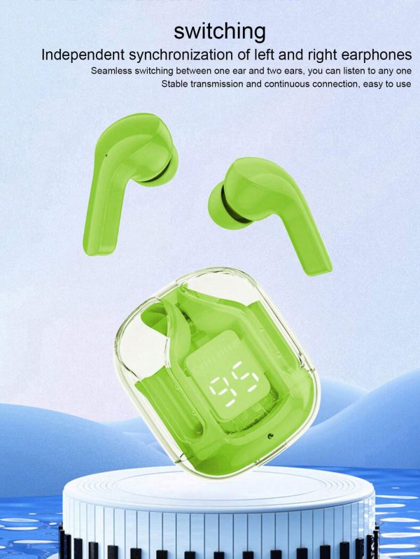 Earbuds Air 31 Wireless Earbuds with Transparent Crystal Case – Bluetooth 5.3 Earbuds with Type-C Fast Charging – Compatible with Android & iOS (No Pouch)