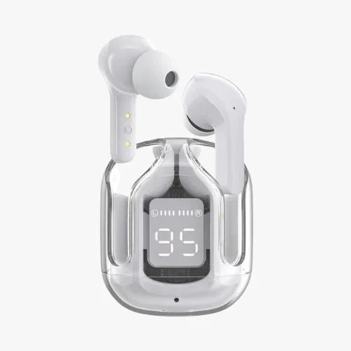 Earbuds Air 31 Wireless Earbuds with Transparent Crystal Case – Bluetooth 5.3 Earbuds with Type-C Fast Charging – Compatible with Android & iOS (No Pouch)