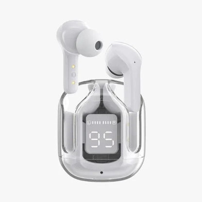 Earbuds Air 31 Wireless Earbuds with Transparent Crystal Case – Bluetooth 5.3 Earbuds with Type-C Fast Charging – Compatible with Android & iOS (No Pouch)