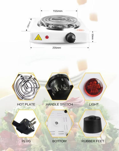 🔥 Electric Stove for Cooking – Fast-Heating Hot Plate with Metal Body (Random Color)