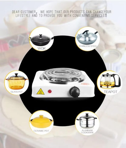 🔥 Electric Stove for Cooking – Fast-Heating Hot Plate with Metal Body (Random Color)
