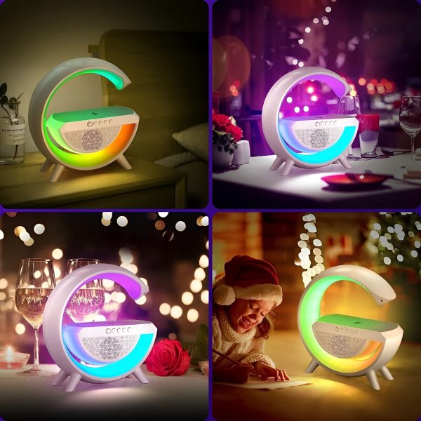 🌈 G-Shaped RGB LED Table Lamp with Wireless Charger – BT2301 Modern Desk Light with Touch Control & Color Changing Base