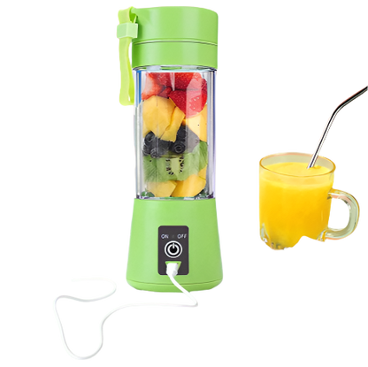 Portable Juicer Blender Cup – 380ml Mini Cordless USB Rechargeable Fruit & Vegetable Mixer – Crushed Ice & Smoothie Maker for Home, Travel & Outdoor Use – Random Color