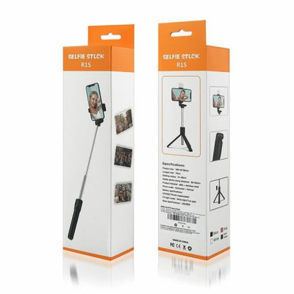 📸 R1s Selfie Stick Tripod with Bluetooth Remote & Built-in Light – 3-in-1 Wireless Selfie Stick Compatible with All Smartphones