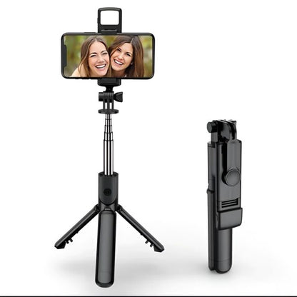 📸 R1s Selfie Stick Tripod with Bluetooth Remote & Built-in Light – 3-in-1 Wireless Selfie Stick Compatible with All Smartphones